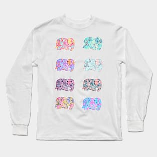 Patterned Elephants Long Sleeve T-Shirt